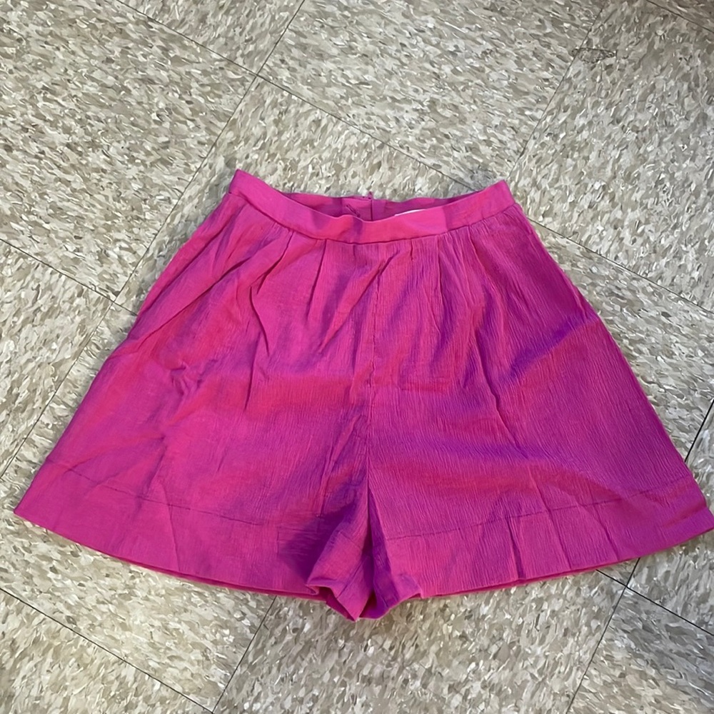 High waisted linen shorts
